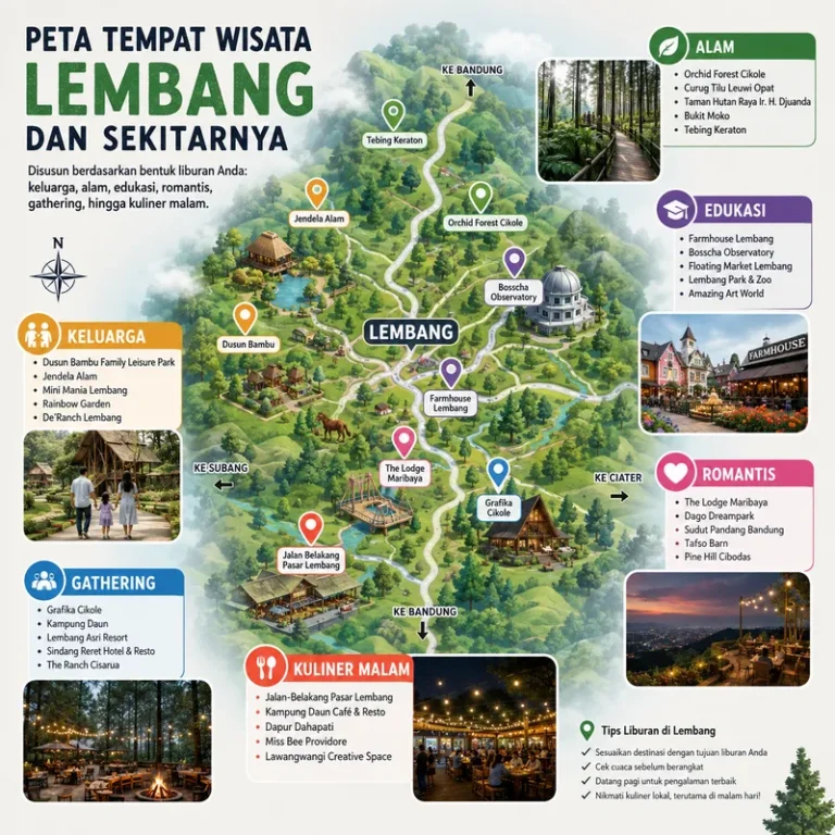 Tempat Wisata di Lembang dan Sekitarnya: Peta Berdasarkan Bentuk Liburan